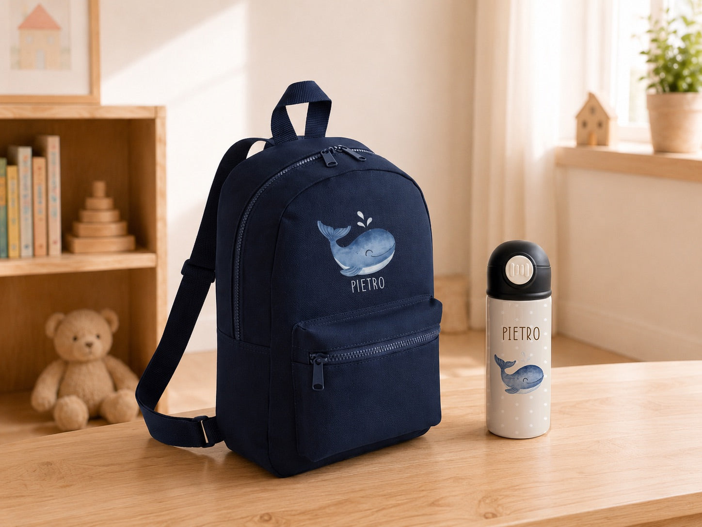 Set Zainetto + Borraccia termica personalizzati